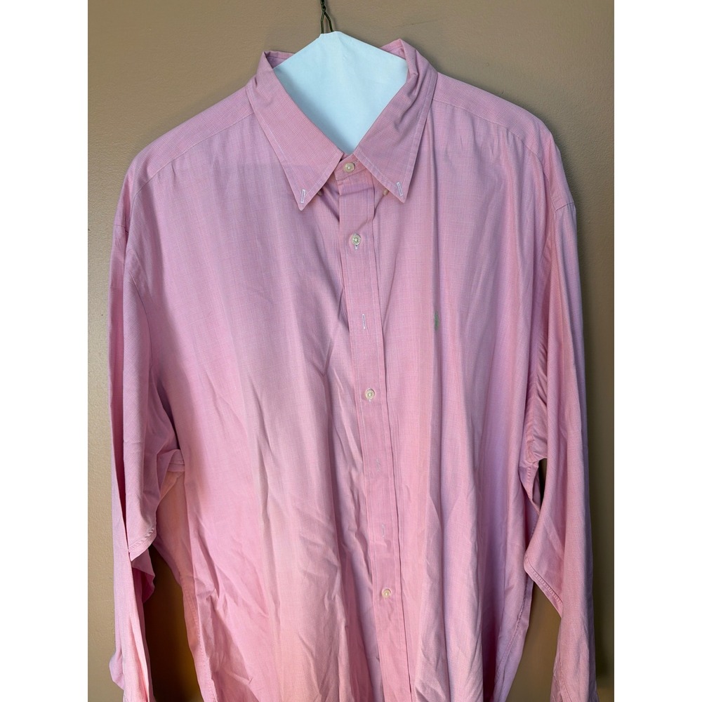 Polo Ralph Lauren Blake Shirt Mens XXL Pink Glen Plaid 100% Cotton Button Down
